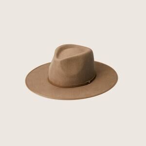 Will + Bear Andy Oak Brown Wide Brim Fedora in Oak Size M